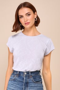 Effortless Revival Light Grey Cap Sleeve Tee