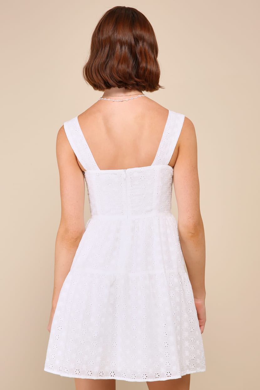 sweeter places embroidered mini dress white Sweeter Places Embroidered Mini Dress | White | Womens main image 1