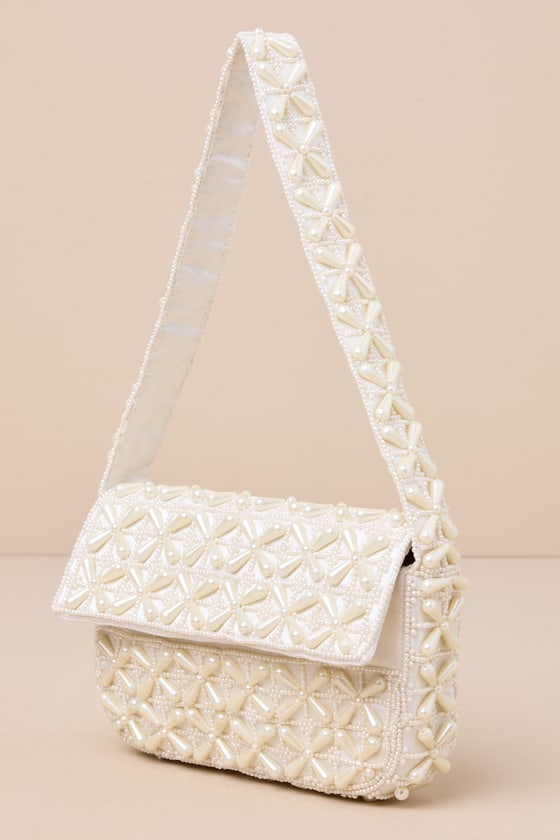 Ivory Pearl Bag - Beaded Shoulder Bag - Mini Shoulder Bag - Lulus