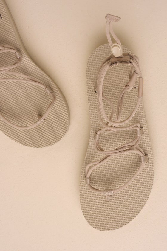 Shop Teva Midform Infinity Sesame Strappy Flatform Sandals In Beige