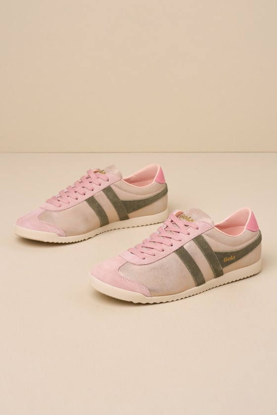 Bullet Blaze Rose Gold Color Block Leather Sneakers 1