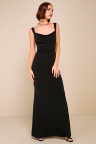 Inspiring Glamour Black Backless Column Maxi Dress