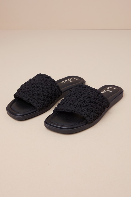 Woven Slide Sandal - Black main image 1