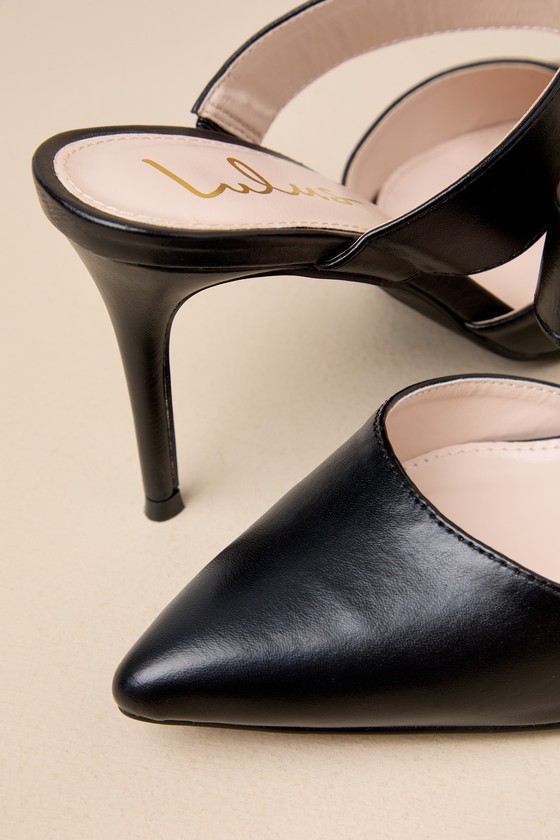 Lulus Faire Black Pointed-toe Mules In Black