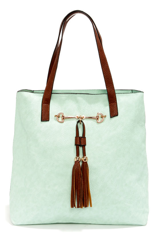 Two Peas in a Pod Mint Blue Tote