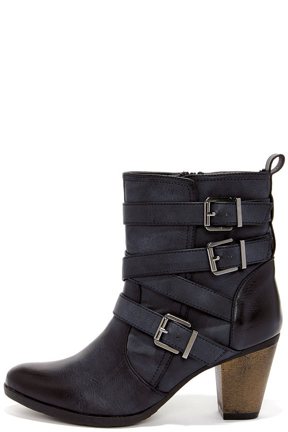 Cute Blue Boots - Vegan Leather Boots - High Heel Boots - $60.00 - Lulus