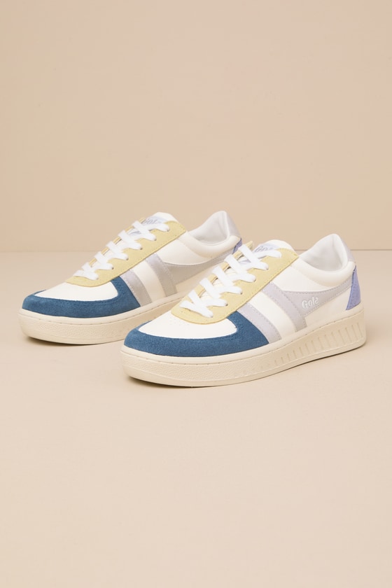 Gola Grandslam Quadrant Off White Multi Metallic Color Block Sneakers