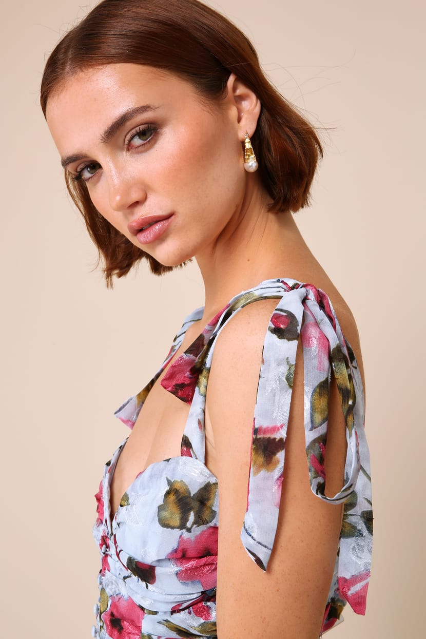 lush blue floral dress Roselyn Dress in Blue Enchanted Floral M main image 0