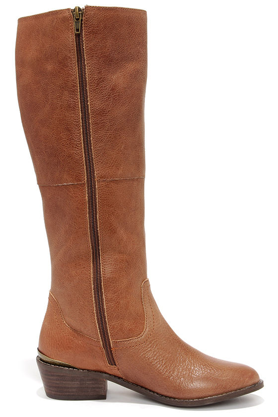 Cute Tan Boots - Leather Boots - Riding Boots - Knee High Boots - $141.00
