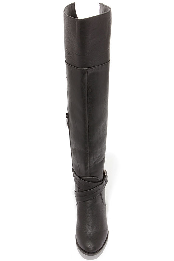 Cute Black Boots - Over the Knee Boots - OTK - $46.00