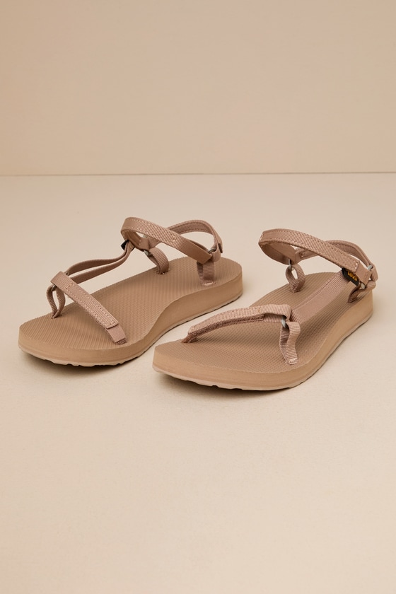 Shop Teva Original Universal Tigers Eye Slim Sandals In Brown