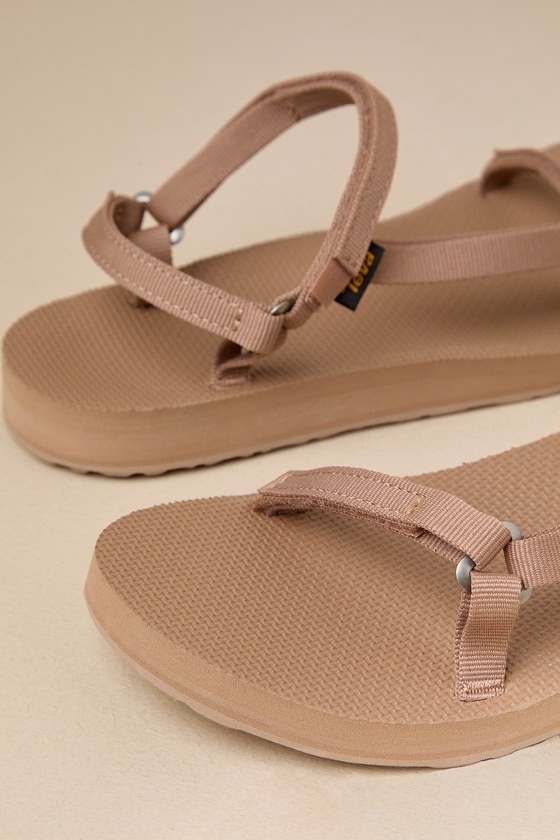 Teva Tan Original Universal Slim Sandals In Brown
