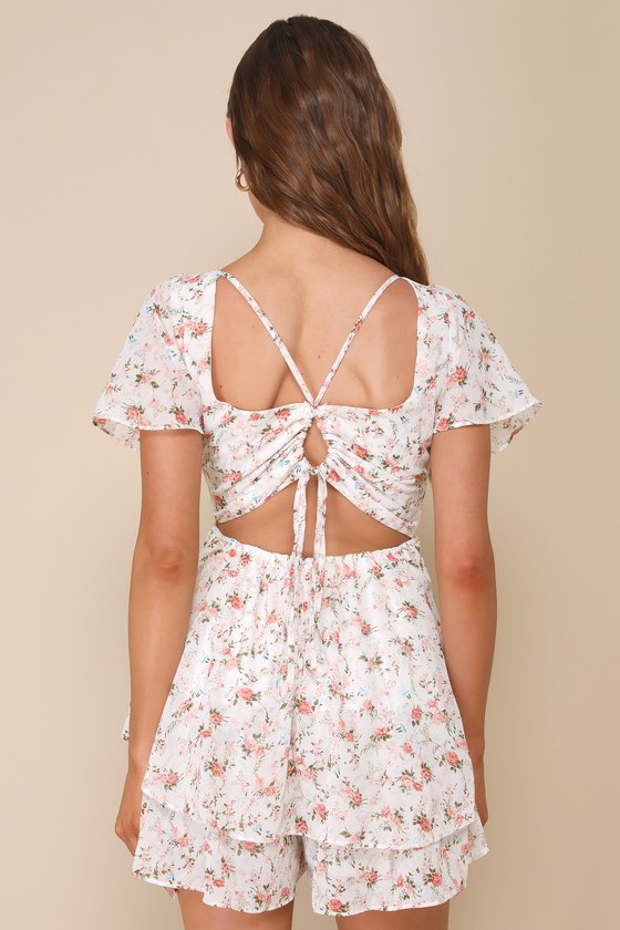 White Lace Romper - Bridal Shower Outfit Inspo - BLONDIE IN THE CITY