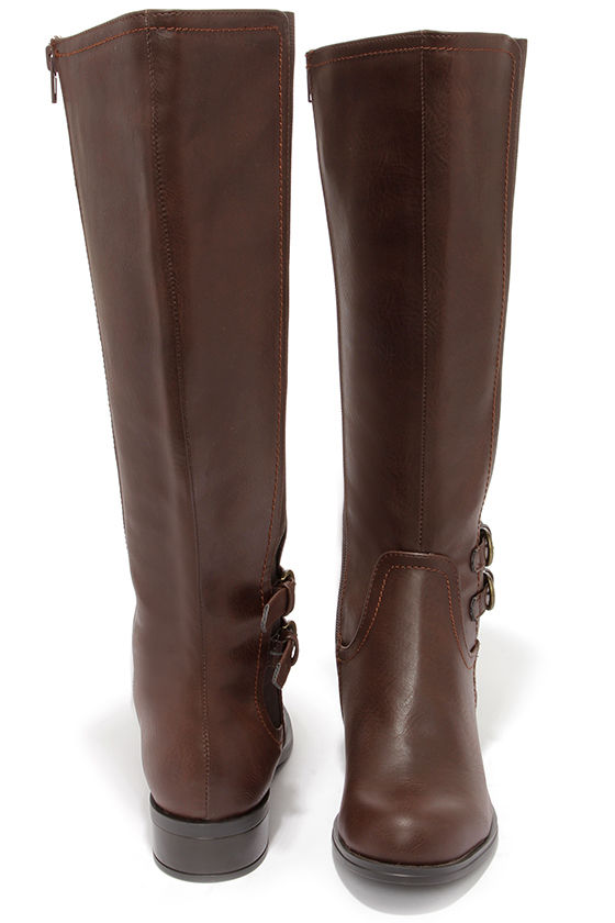 Cute Brown Boots Knee High Boots Riding Boots 45.00 Lulus