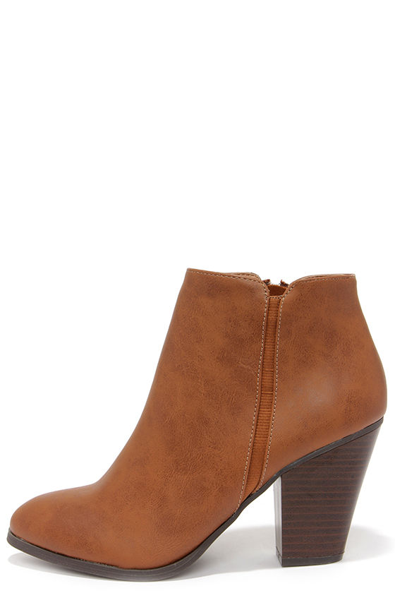 tan high ankle boots