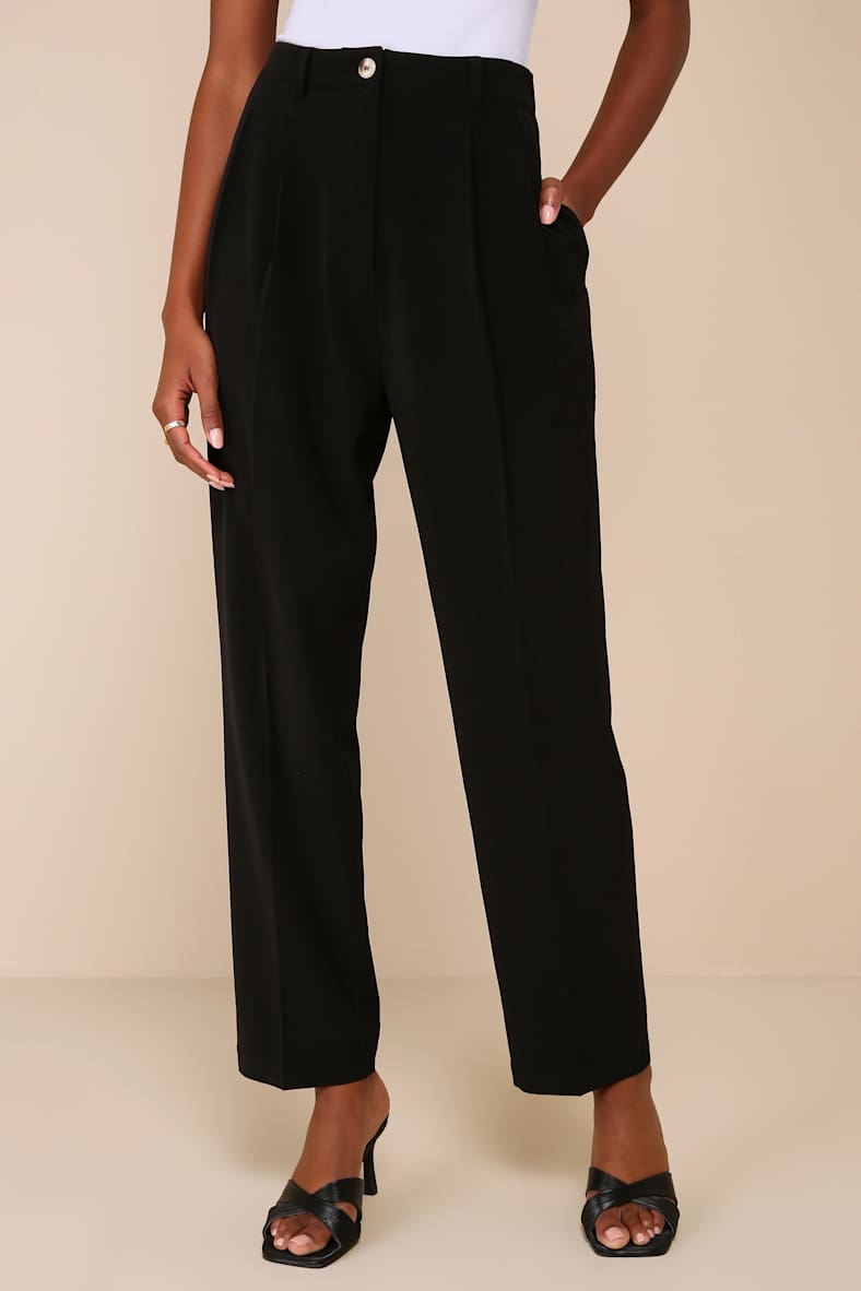 Sophisticated Company Black Straight Trouser Pants