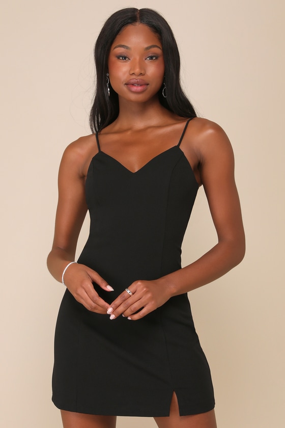 Incredibly Flirty Black Rhinestone Bow Sleeveless Mini Dress 1