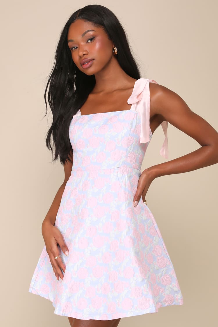 strapless open back dress Daphne Pastel Floral Corset Mini Dress – Ellaé Lisqué