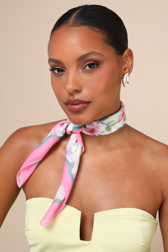 LARGE SQUARE SCARF LUXE PINK