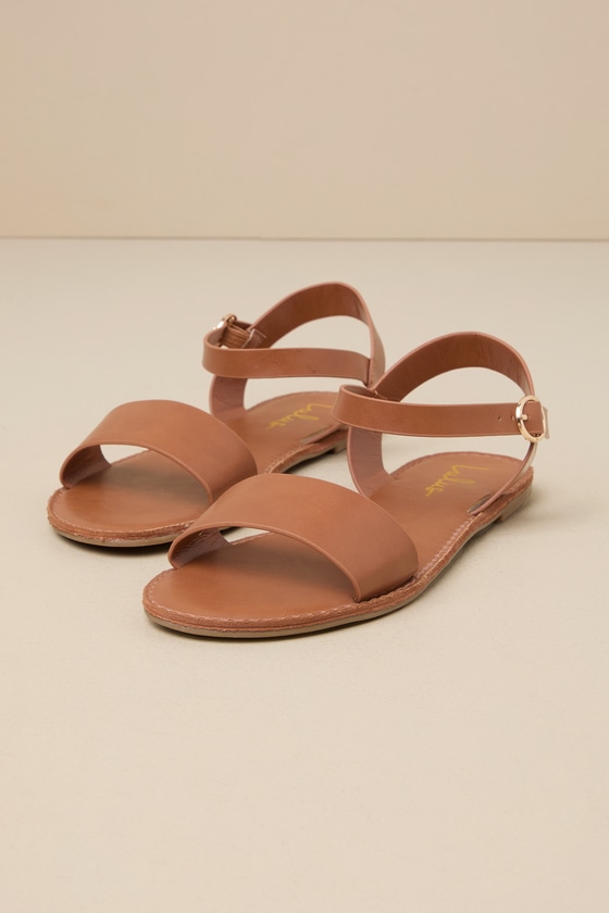 womens tan sandals flat