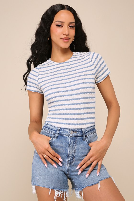 Vervet Rebecca - Medium Wash Denim Shorts - Cutoff Denim Shorts