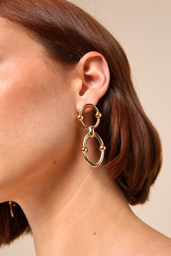 Sophisticated Drama Gold Oversized Statement Drop Earrings 3