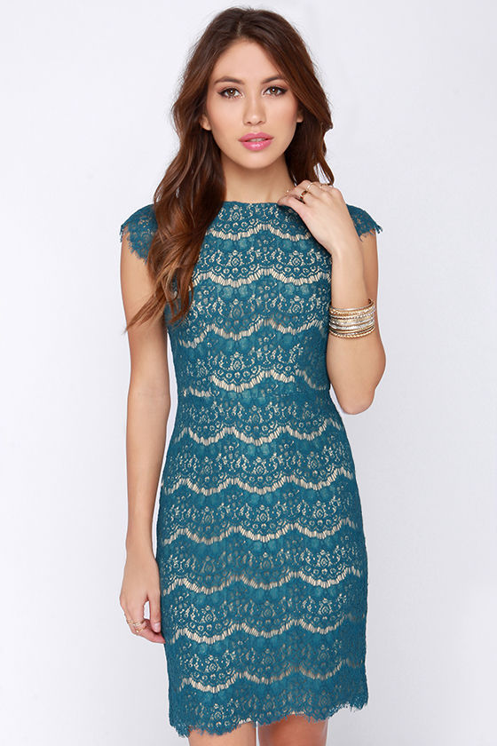teal green lace styles