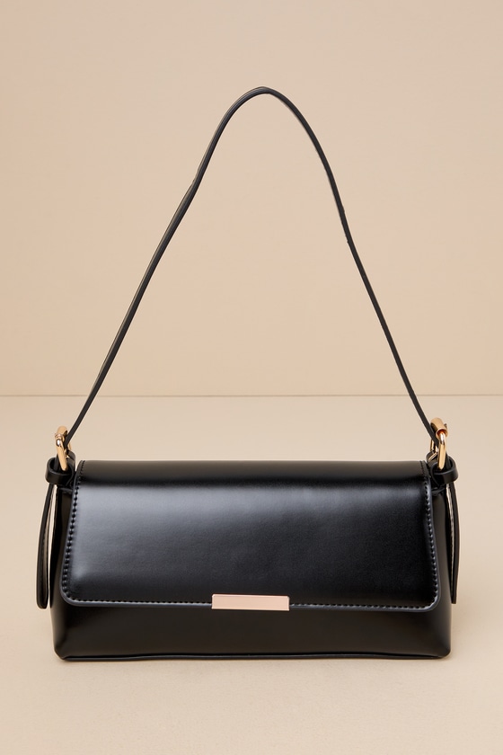 Lulus Downright Iconic Black Shoulder Bag