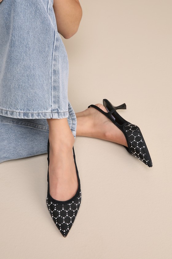 Steve Madden Legaci-R - Black Rhinestone Pumps - Slingback