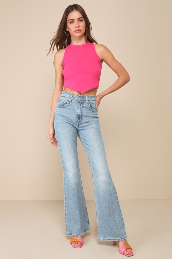 Fresh Take Hot Pink Ribbed Cropped Tank Top 2