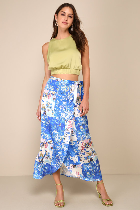 Garden Scarf Midi Skirt