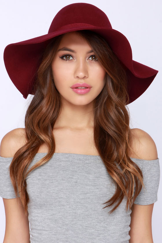 Chic Burgundy Hat Floppy Hat Wide Brimmed Hat 32.00 Lulus