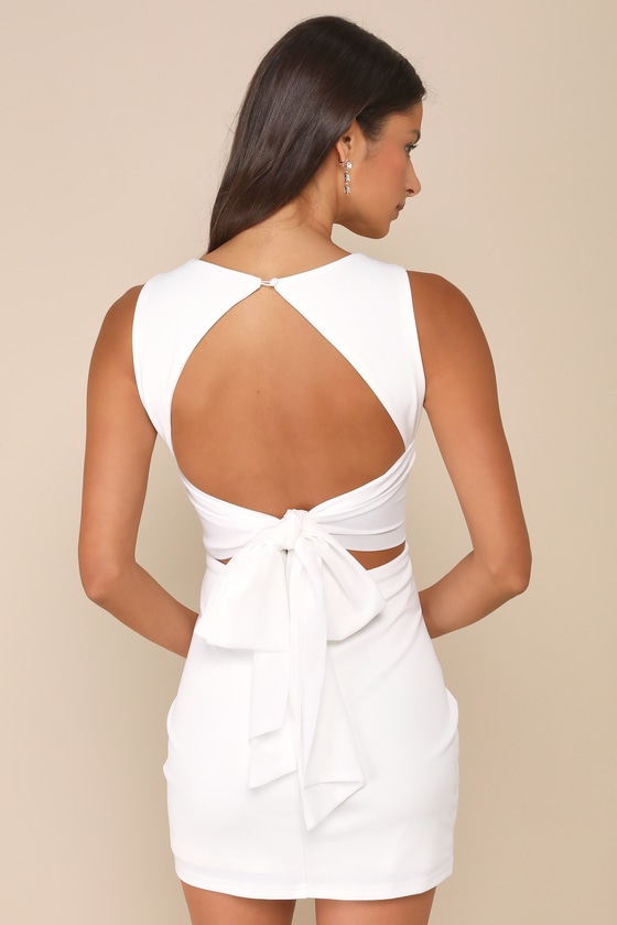 Confident Cutie White Tie Back Sleeveless Mini Dress 8