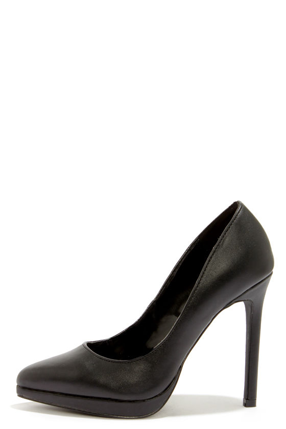 Perfect Black Heels - Pointed Heels - Platform Heels - Basic Black ...