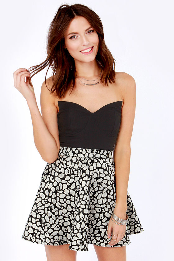 Cute Black Top Bustier Top Crop Top 30.00 Lulus