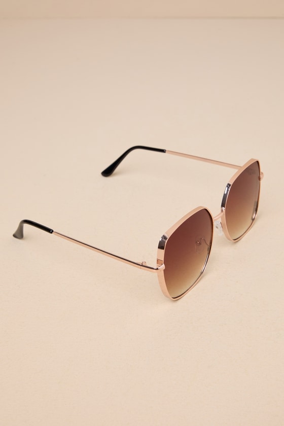 Shop Lulus Glamorous Icon Brown Oversized Sunglasses
