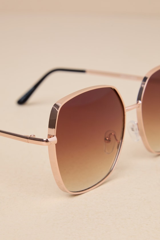 Shop Lulus Glamorous Icon Brown Oversized Sunglasses
