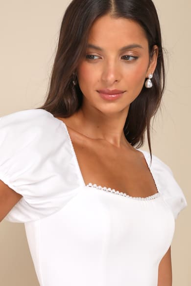 Trendy White Graduation Dress