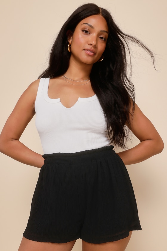 Style Update Black High Waisted Shorts