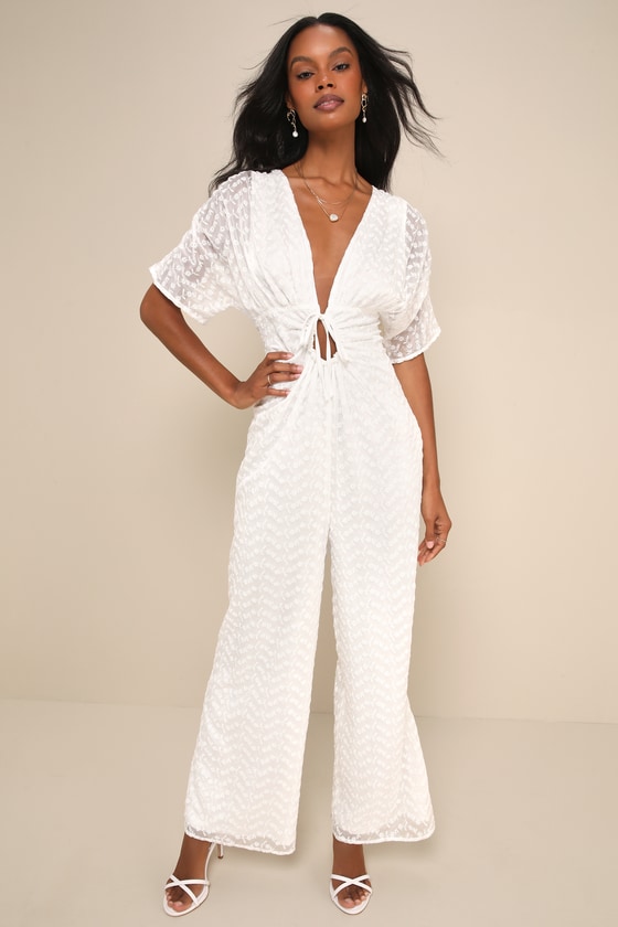 White floral jumpsuit (U) main image 1