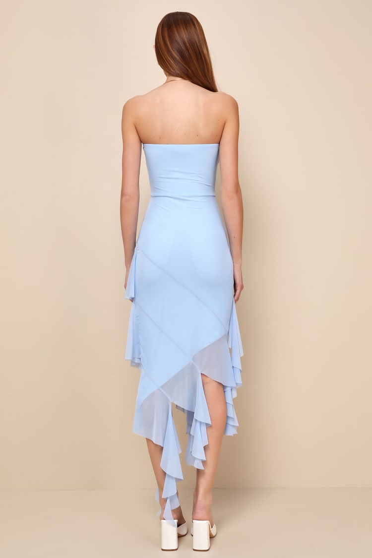 asymmetric hem corset mini dress in black Elisa Ruffles Layered Asymmetrical Dress L / Lilac main image 0