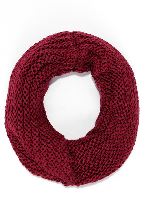 You're So Twisted Burgundy Knit Infinity Scarf