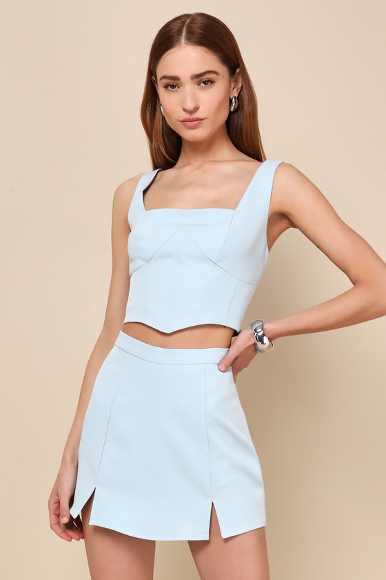 Sensational Always Light Blue Mini Skort 5