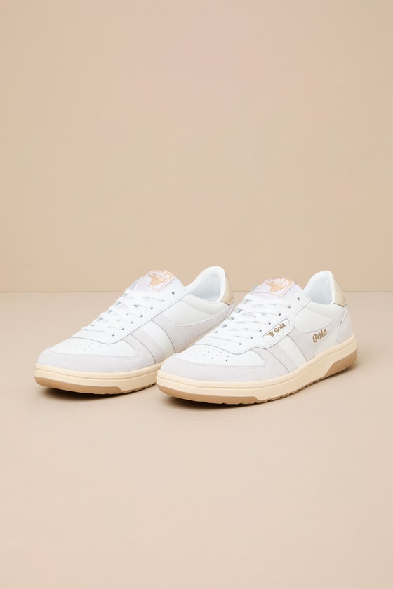 Hawk White Multi Color Block Suede Sneakers 1