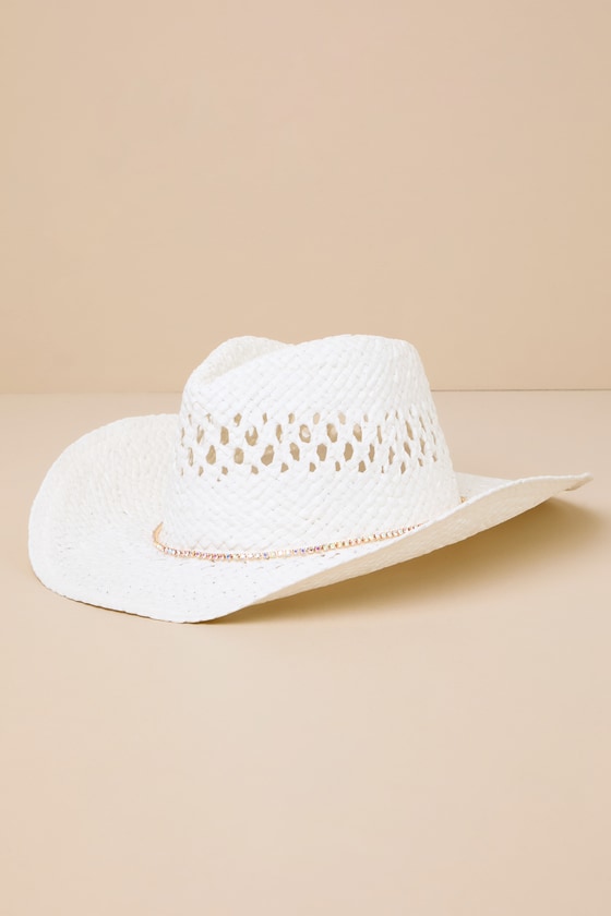 Cutest Cowgirl White Woven Western Hat 4