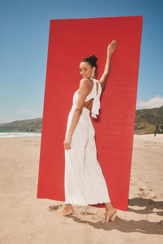 PLISSE JUMPSUIT WITH NECKPIECE LUXORLAND LADY main image 1
