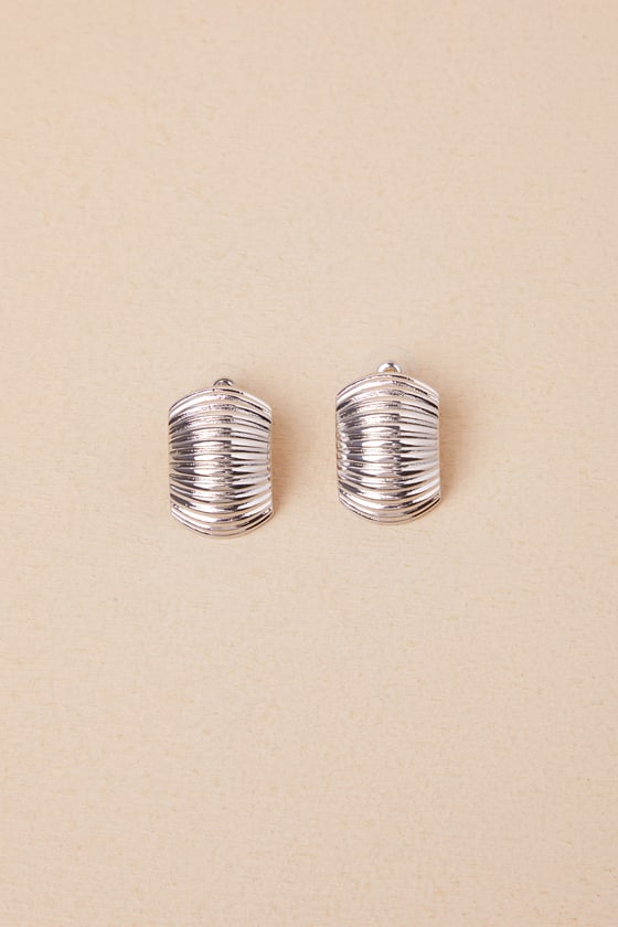 Gold Textured Statement Earrings main image 1