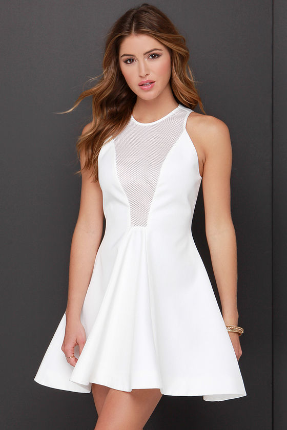 Cameo Another Day Dress - Ivory Dress - Mesh Dress - White Dress - $149 ...
