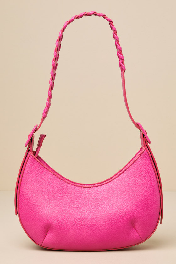 Hot Pink Shoulder Bag - Textured Shoulder Bag - Hot Pink