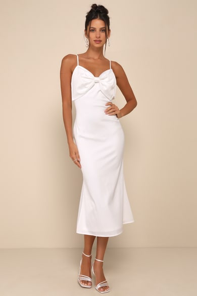 White Midi Dresses - Lulus